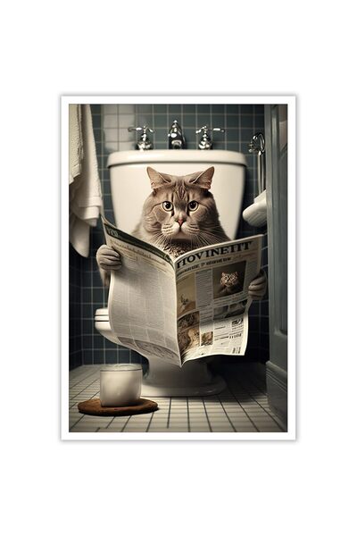 ALAYRA International لوحات جدارية قماشية مرحة للحمام من ALAYRA، ملصقات قطة لط...