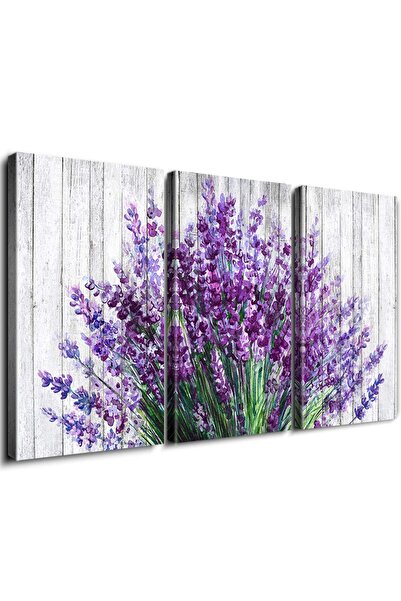 ALAYRA International لوحة جدارية ريفية من الخزامى الأرجواني من ALAYRA، ديكور جداري لغرفة النوم، ديكور زهور ريفي، ديكور مطبخ عتيق