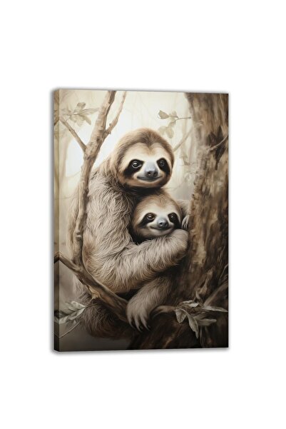 ALAYRA International ALAYRA Sloth Canvas Wall Art, Sloths on Branches Poster ...