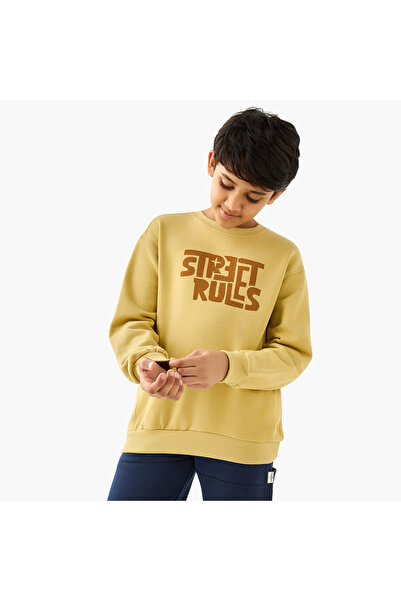 Juniors سويت شيرت بطبعة طباعية وأكمام طويلة