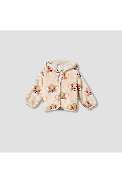 Disney Simba Print Zip Through Hooded Jacket with Long Sleeves