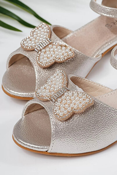 Zaira Girls' beige sandals made of eco-leather Inna2 #21968