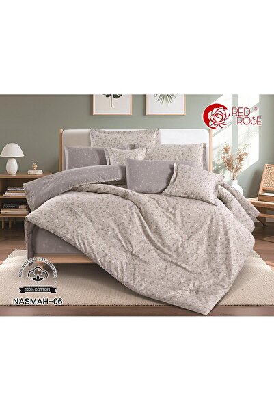 Red Rose Nasma single bedsheet set, 100% cotton, very luxurious, consisting of 5 pieces, size 170X230cm