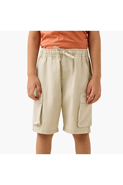 Juniors Solid Shorts with Pockets and Drawstring Closure