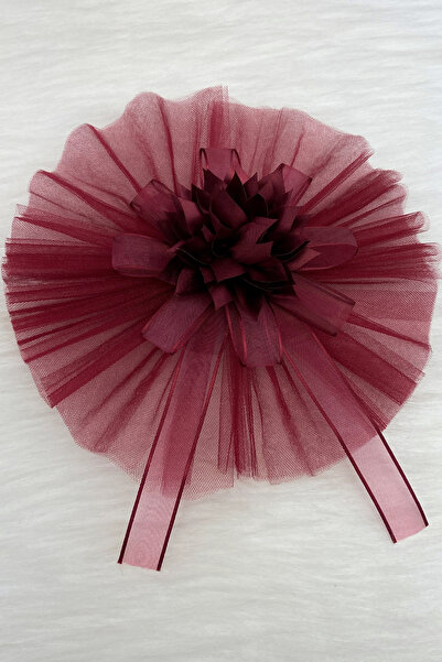 ZEYMERADE زينة عربة الزفاف باللون العنابي، 5 قطع، حقيبة زينة للعروس والعريس، ...