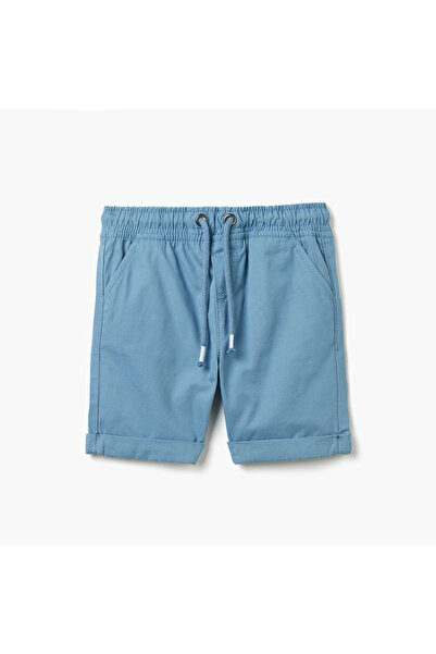 Juniors Solid Shorts with Drawstring Closure and Pockets