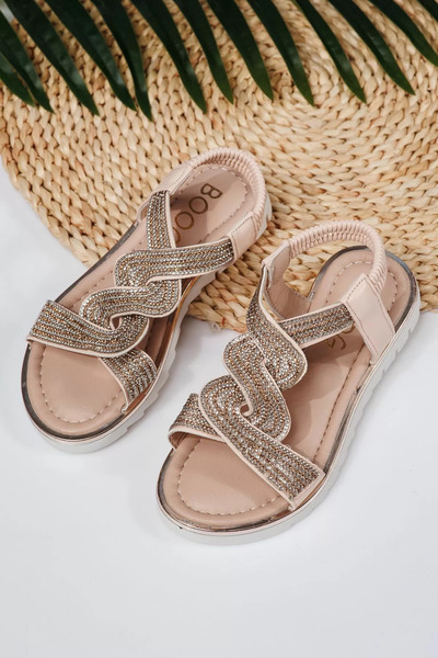 Zaira Sandale fete roz din piele ecologica Anda2 #21905 - 36