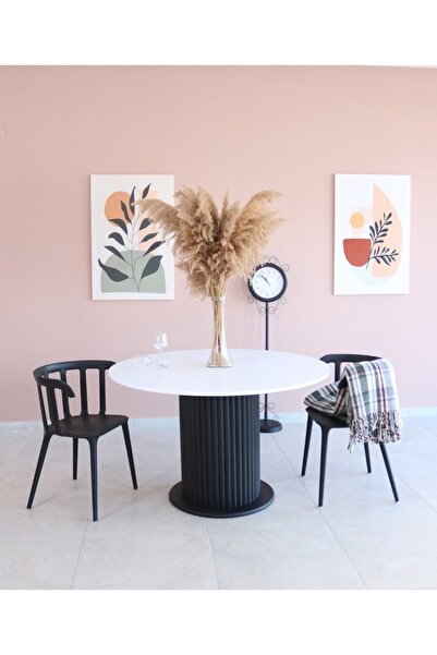 Squall 120 Cm Yemek Masası Yuvarlak Lake Model Mutfak Ofis Masası Çalışma Mas...