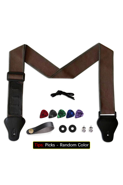 Choice1 Khaki 11Pcs 11Pcs Guitar Strap for Acoustic / Electric / Bass Guitars...