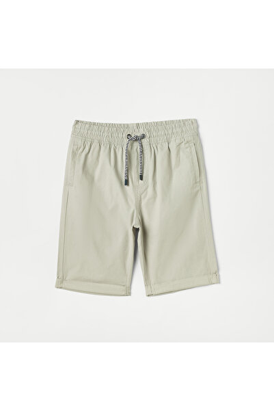 Juniors Solid Shorts with Drawstring Closure