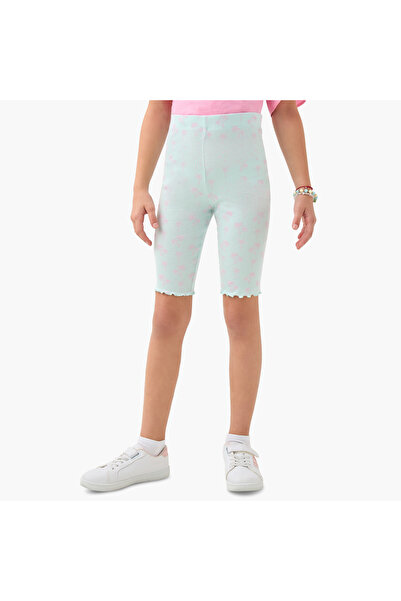 Juniors شورت مطبوع بحافة خس