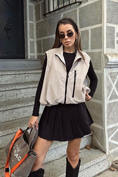 Trend Alaçatı Stili Vestă - Multicolor - Talie Elastic talie