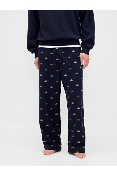 GAP Kadın Lacivert Softest Flannel Pijama Altı