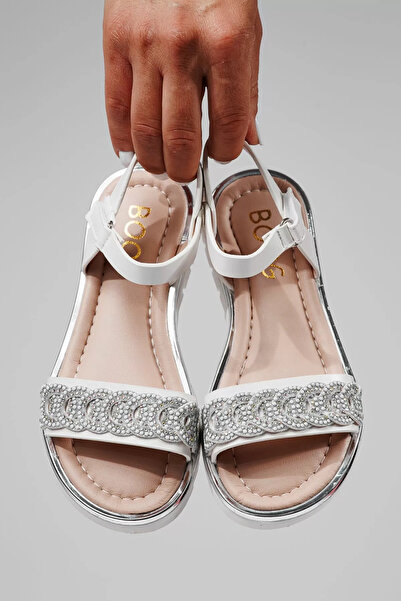 Zaira Sandale fete albe din piele ecologica Arden2 #21912 - 36