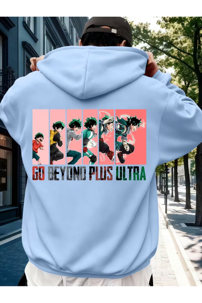 PENTHİLUS سويت شيرت للجنسين مانغا أنيمي مطبوع 3 Thread K بغطاء رأس