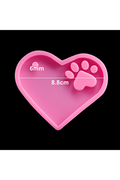 Choice32 PK L Heart Cat Bear Paw Dog Bone Tag Pendants Silicone Mold Heart MP...