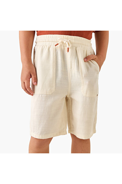ELIGO Textured Shorts with Drawstring Closure and Pockets