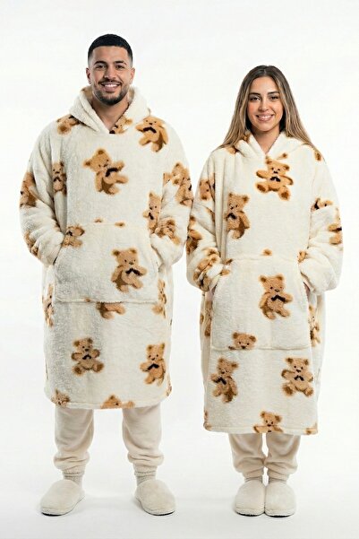 MBEY1989 MBEY Wellsoft Giyilebilir Battaniye Kapüşonlu -Unisex Sıcacık Tv Battaniyesi TEK EBAT