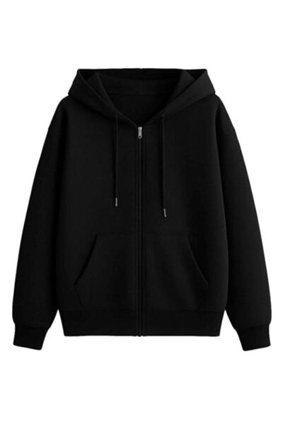 DeFacto Unisex Kapüşonlu Tam Fermuarlı Hoodie Sweatshirt