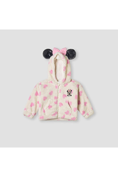 Disney Minnie Mouse Embroidered Zip Through Hoodie with Long Sleeves
