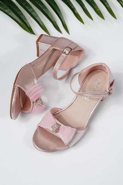 Zaira Ροζ σανδάλια για κορίτσια από οικολογικό δέρμα Raluca2 #21966 - 30