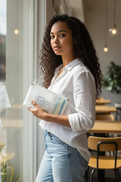 kadınelishop Fermuarlı Şeffaf Kalemlik / Çok Amaçlı Organizer – Superstar Desenli