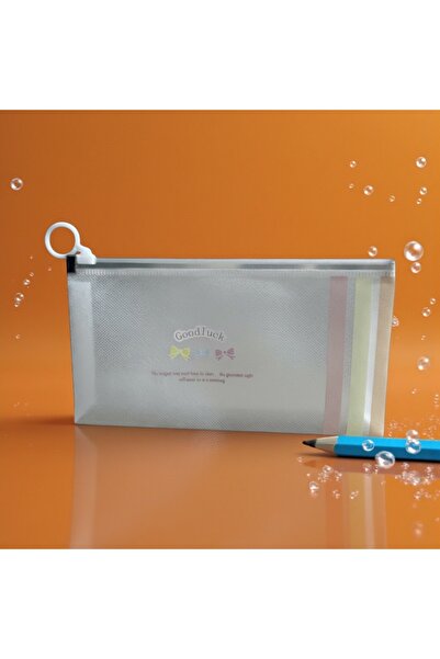 kadınelishop Fermuarlı Şeffaf Kalemlik / Çok Amaçlı Organizer – Good Luck Des...
