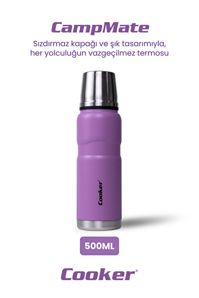 TEKNO 500 ML Çift Kat Sızdırmaz Paslanmaz Çelik Termos – 12 Saat Sıcak, 24 Sa...