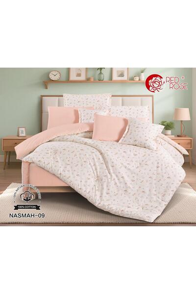 Red Rose Nasma double bedsheet set, 100% cotton, very luxurious, consisting of 8 pieces, size 230*250 cm