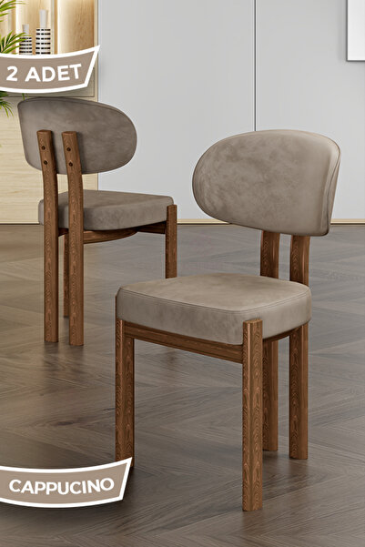 Canisa Dore Serisi 2 Adet Cappucino Babyface Kumaş Ahşap Kaplama Mutfak Sanda...
