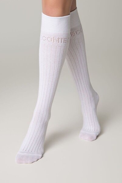 Conte Elegant Women's cotton socks, with Conte print, Conte Classic 006 - White, 36-39 (23-25)