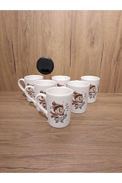 Keramika ZEN ÇAY FİNCANI / KUPA 6 ADET 8 CM DESENLİ MAT