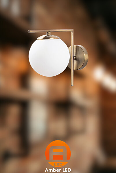 AmberLED إضاءة حديثة للقراءة مصنوعة من الزجاج بلون ذهبي متوافقة مع E14