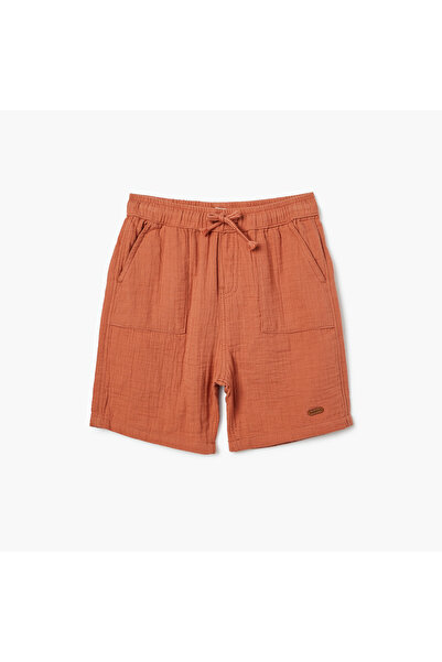 giggles شورت قصير مزخرف بنقشة مرحة، مزود برباط للإغلاق وجيوب