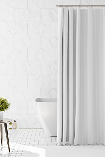 Moud's Bathroom Curtain, White Shower Curtain, Bathtub Curtain, with Ring Gift 175X200Cm Bp-00