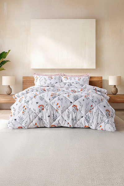 Doqu Home طقم لحاف قطني سهل الاستخدام أردينا مزدوج