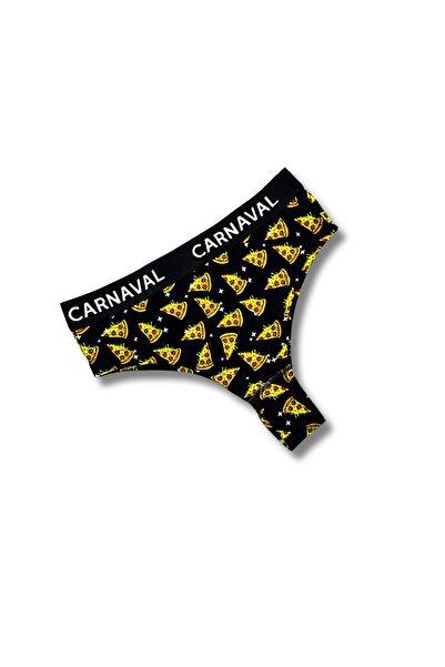 CARNAVAL SOCKS Carnaval Pizza Patterned Colorful Premium Women's Brazilian Panties