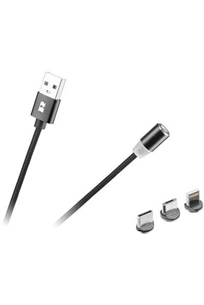 Rebel Magnetic USB 3 in 1 100 cm black, USB-C