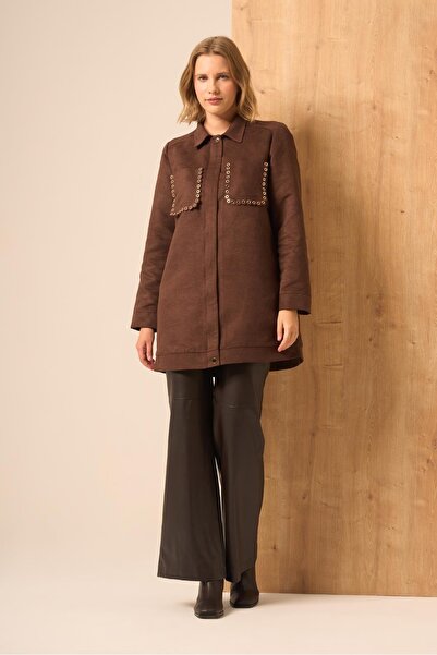 FTZ WOMEN Kadın Süet Kap Kahve 31268