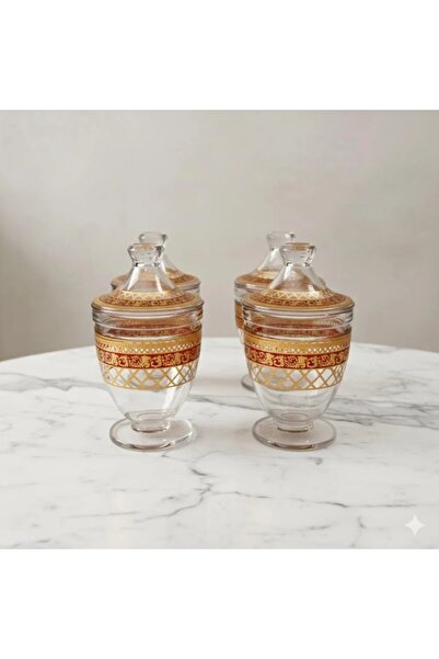 Dania ✨ Luxurious 4-piece glass sugar, tea, coffee, and cardamom tin set ✨ Pl...