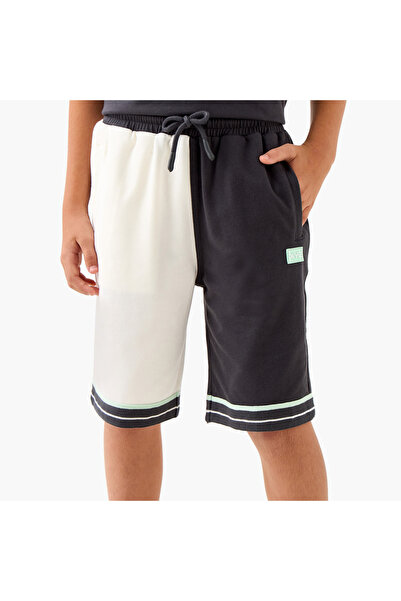 XYZ Colourblock Shorts with Drawstring Closure and Pockets