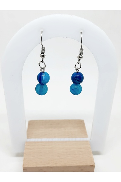 Kusakli Agate Dangle Natural Stone Earrings