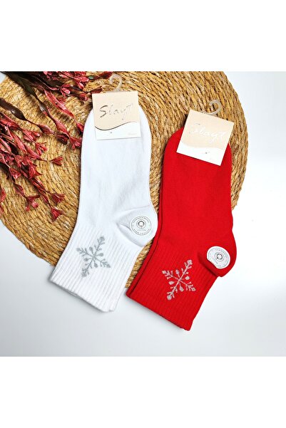 moda rüyası New Year's Cardane Glitter Embroidered Socks