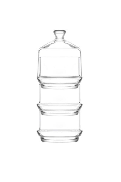 LAV وعاء تقديم ثلاثي الطبقات من بيري مع غطاء، سعة 710 سم مكعب