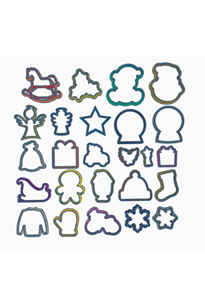 Lena Gift Store Christmas Cookie Cake Candy Dough Mold Set of 25