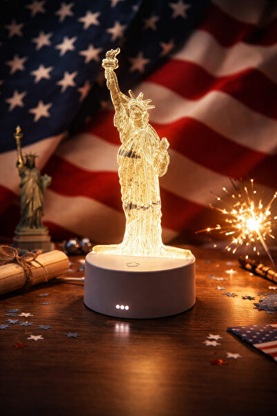 Store Özgürlük Heykeli 3D Gece Masa Lambası