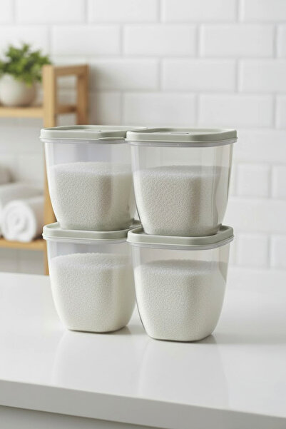 Kitchen Life حاوية منظفات كبيرة الحجم مفرغة من الهواء ومقاومة للتسرب، سعة 2500 مل - صندوق دقيق وطعام بغطاء ناعم