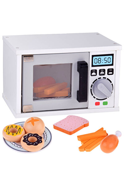 Jokomisiada Cuptor cu microunde din lemn pentru copii Jokomisiada, cu aliment...