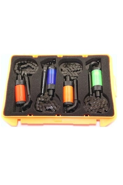 Falai Tackle Set 4 hangere cu lant de biciclete si penar pentru transport