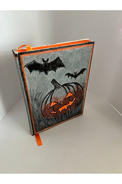 SimplyTexGoGlobal Gray Halloween A5 Notebook, 80 gsm Orange Paper